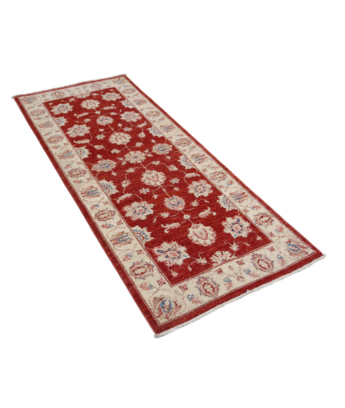 Ziegler 2'7'' X 6'2'' Hand-Knotted Wool Rug 2'7'' x 6'2'' (78 X 185) / Ivory / Red