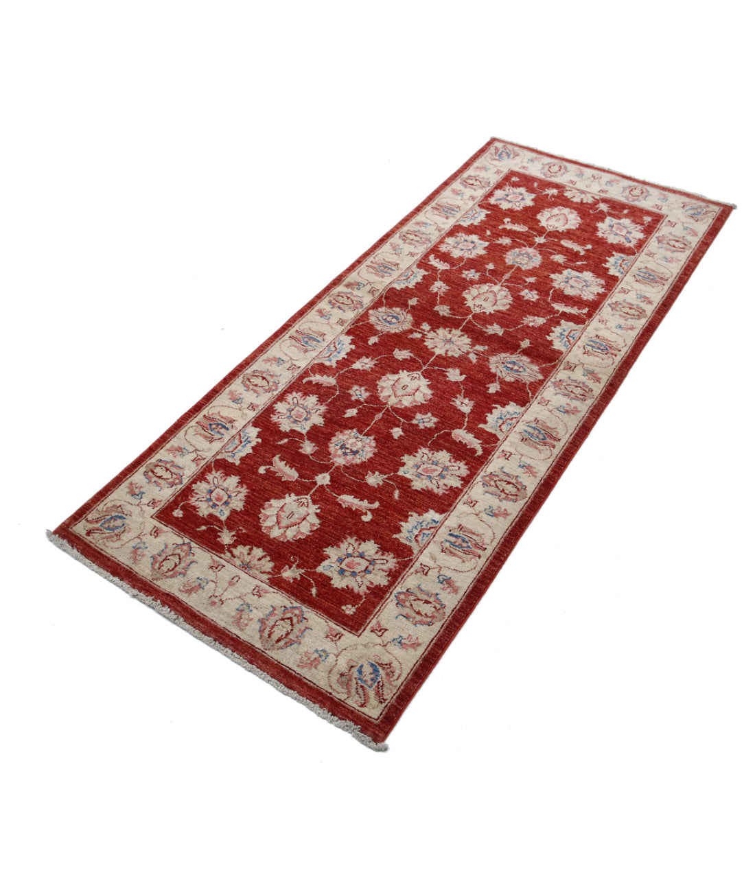 Ziegler 2'7'' X 6'2'' Hand-Knotted Wool Rug 2'7'' x 6'2'' (78 X 185) / Ivory / Red