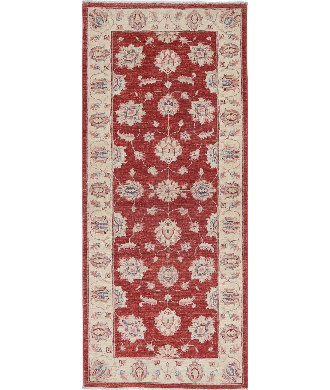 Ziegler 2'7'' X 6'2'' Hand-Knotted Wool Rug 2'7'' x 6'2'' (78 X 185) / Ivory / Red