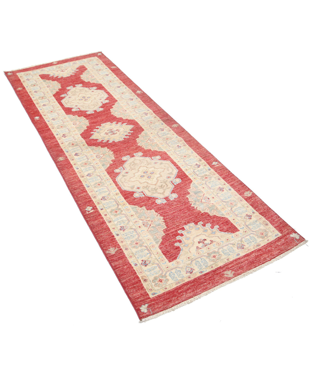 Ziegler 2'8'' X 7'6'' Hand-Knotted Wool Rug 2'8'' x 7'6'' (80 X 225) / Red / Red