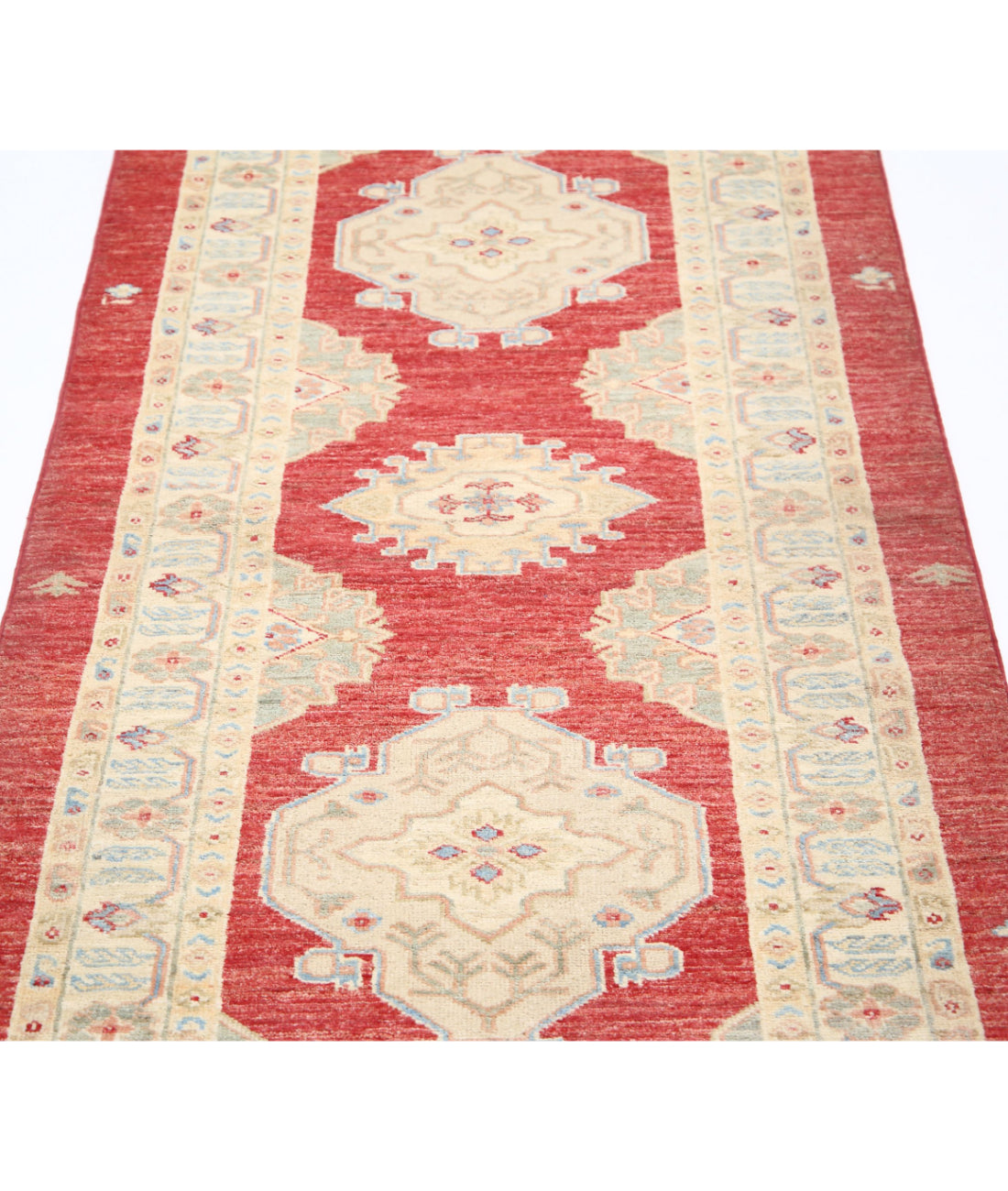 Ziegler 2'8'' X 7'6'' Hand-Knotted Wool Rug 2'8'' x 7'6'' (80 X 225) / Red / Red