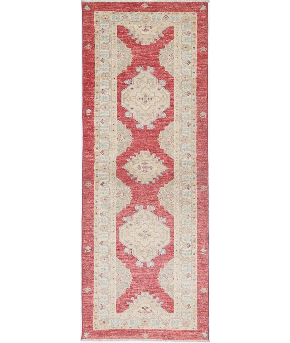 Ziegler 2'8'' X 7'6'' Hand-Knotted Wool Rug 2'8'' x 7'6'' (80 X 225) / Red / Red