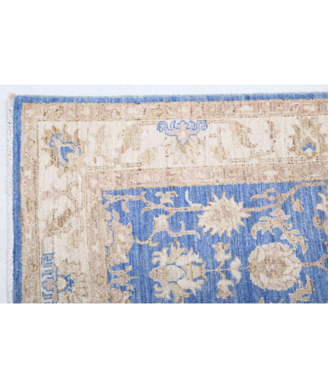 Ziegler 2'7'' X 8'1'' Hand-Knotted Wool Rug 2'7'' x 8'1'' (78 X 243) / Blue / Ivory