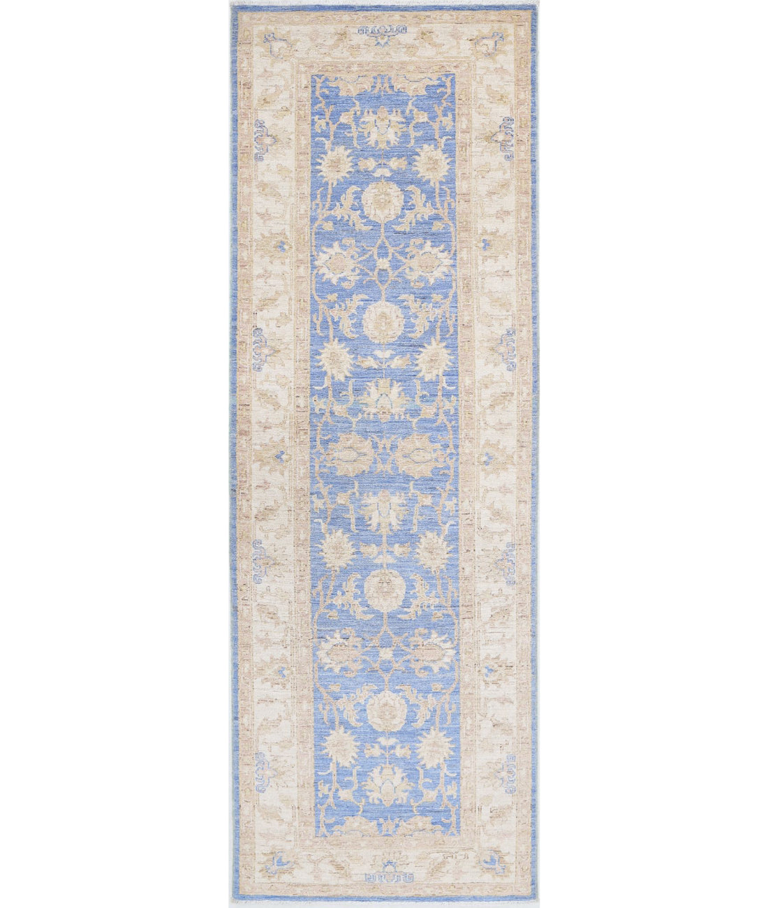 Ziegler 2'7'' X 8'1'' Hand-Knotted Wool Rug 2'7'' x 8'1'' (78 X 243) / Blue / Ivory