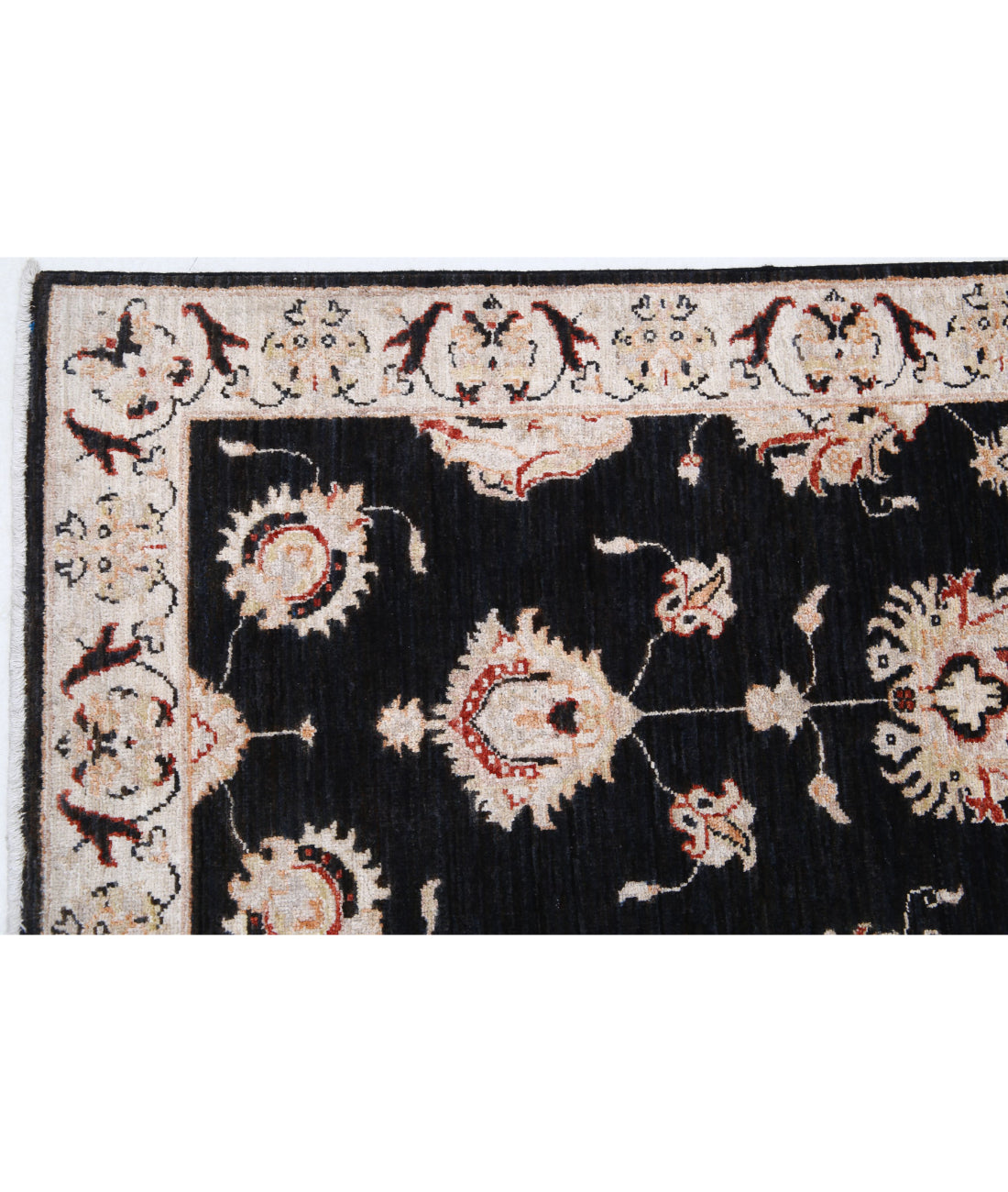 Ziegler 2'6'' X 8'8'' Hand-Knotted Wool Rug 2'6'' x 8'8'' (75 X 260) / Black / Ivory