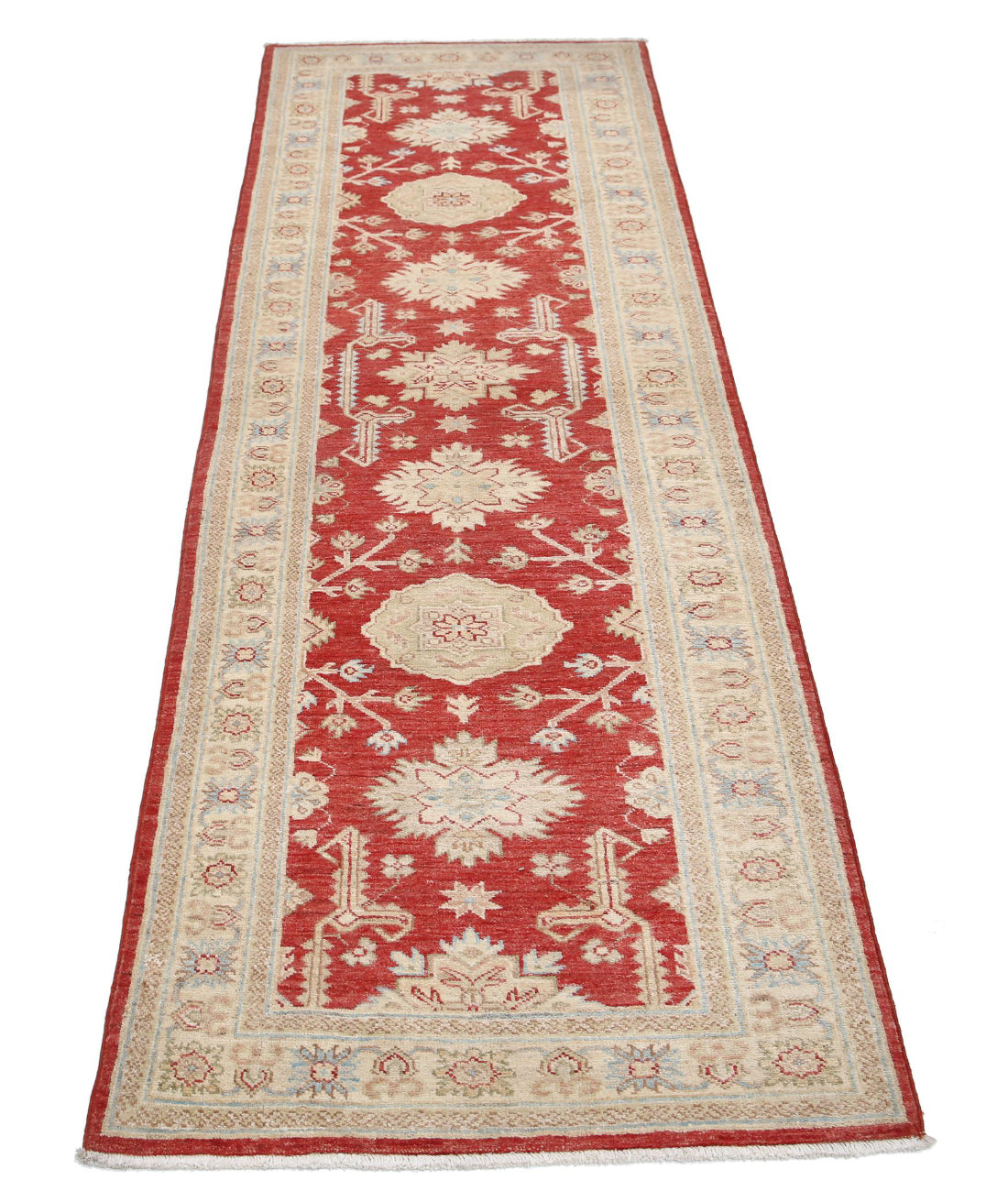 Ziegler 2'7'' X 7'8'' Hand-Knotted Wool Rug 2'7'' x 7'8'' (78 X 230) / Red / Ivory