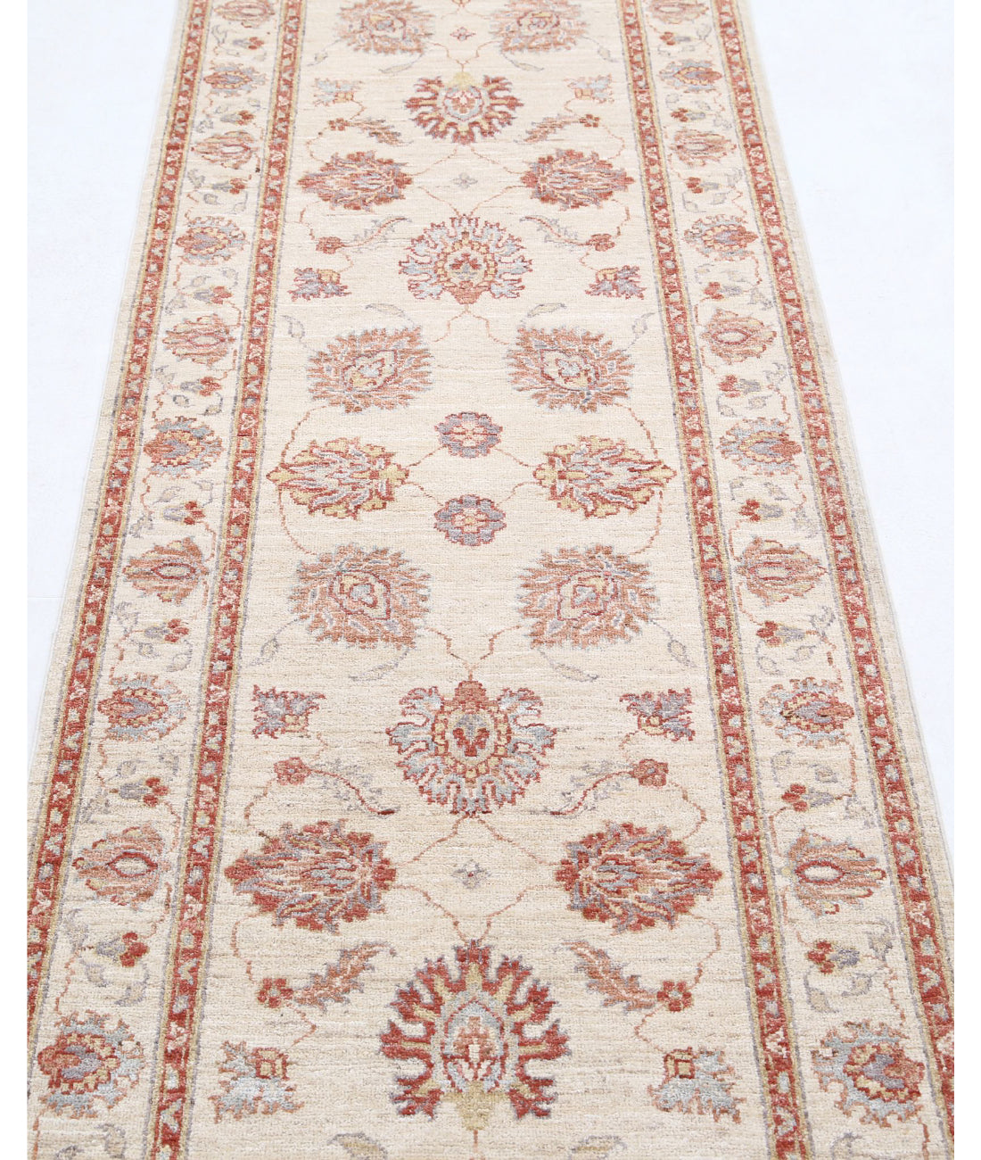 Ziegler 2'8'' X 8'0'' Hand-Knotted Wool Rug 2'8'' x 8'0'' (80 X 240) / Ivory / Ivory