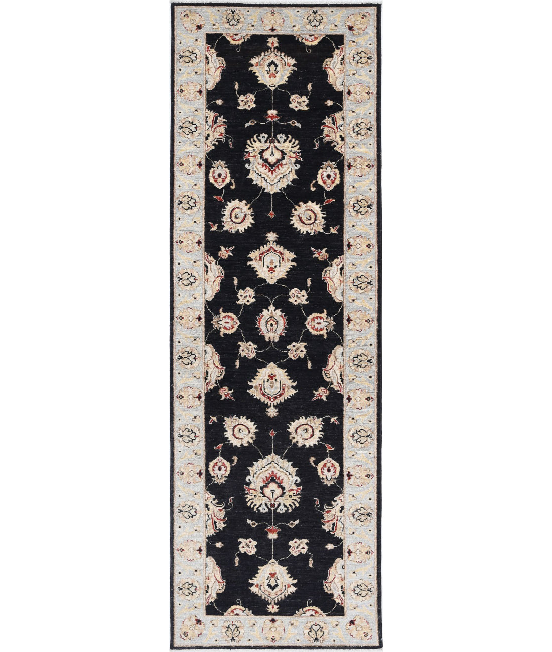 Ziegler 2'7'' X 8'0'' Hand-Knotted Wool Rug 2'7'' x 8'0'' (78 X 240) / Black / Grey