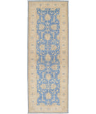 Ziegler 2'8'' X 8'0'' Hand-Knotted Wool Rug 2'8'' x 8'0'' (80 X 240) / Blue / Ivory