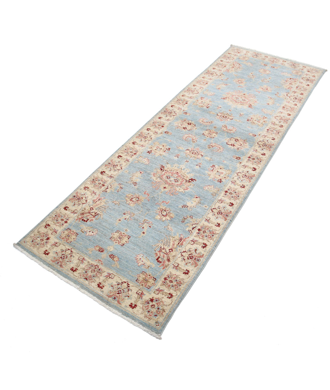 Ziegler 2'7'' X 7'10'' Hand-Knotted Wool Rug 2'7'' x 7'10'' (78 X 235) / Blue / Ivory