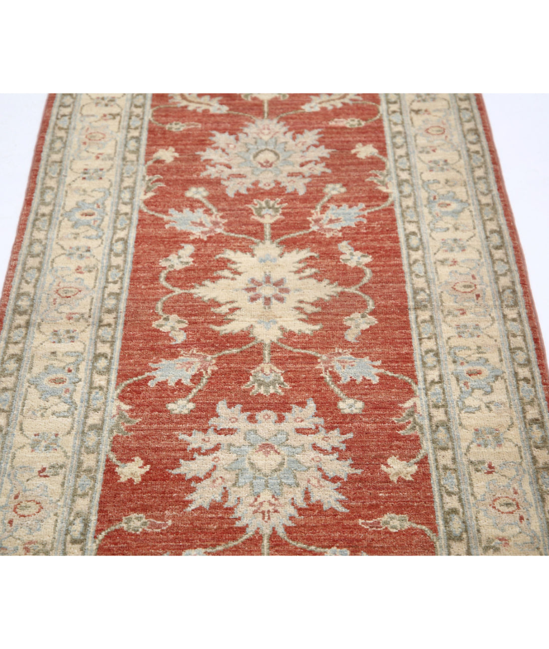 Ziegler 2'7'' X 6'5'' Hand-Knotted Wool Rug 2'7'' x 6'5'' (78 X 193) / Red / Ivory