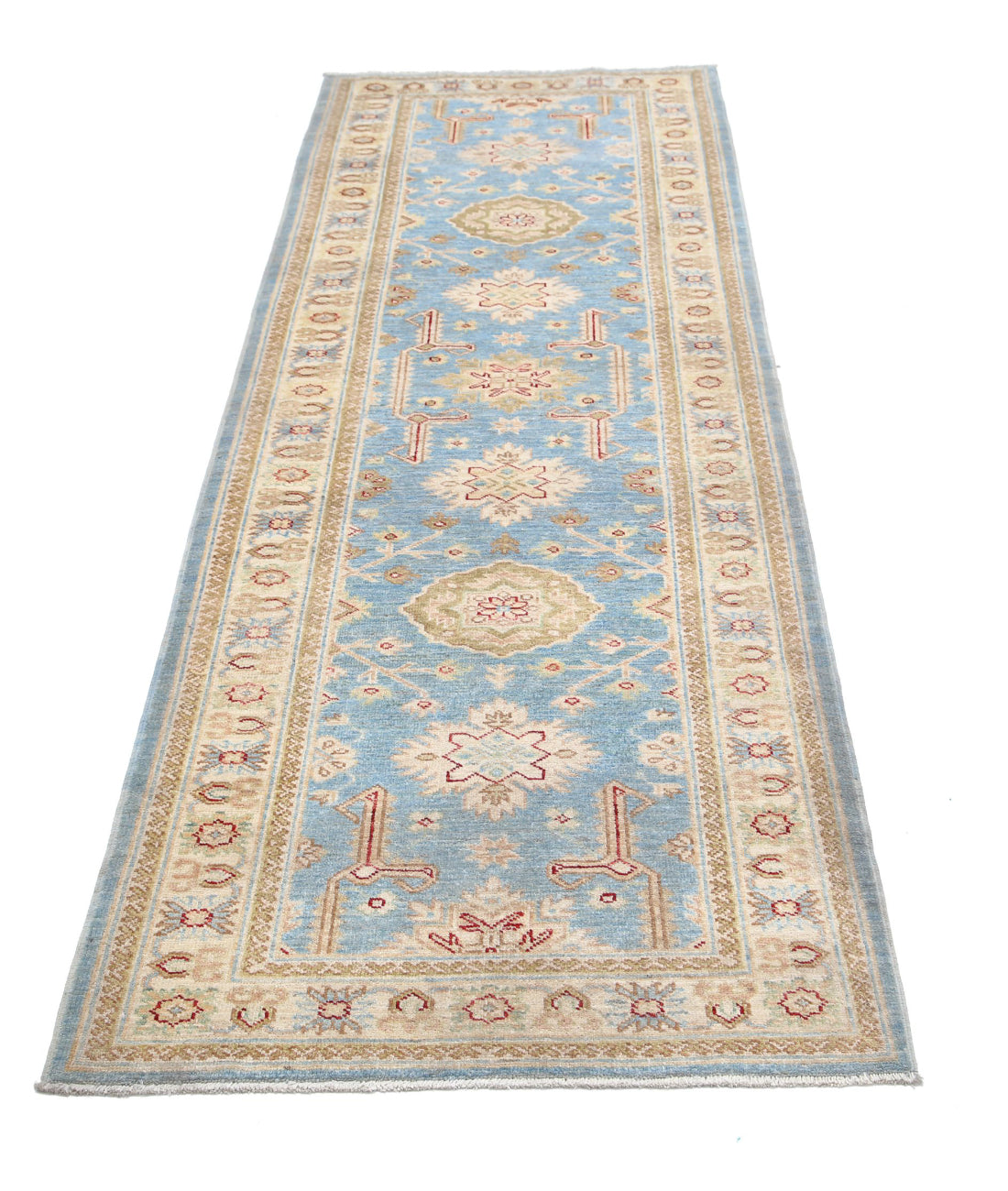 Ziegler 2'9'' X 7'7'' Hand-Knotted Wool Rug 2'9'' x 7'7'' (83 X 228) / Blue / Ivory