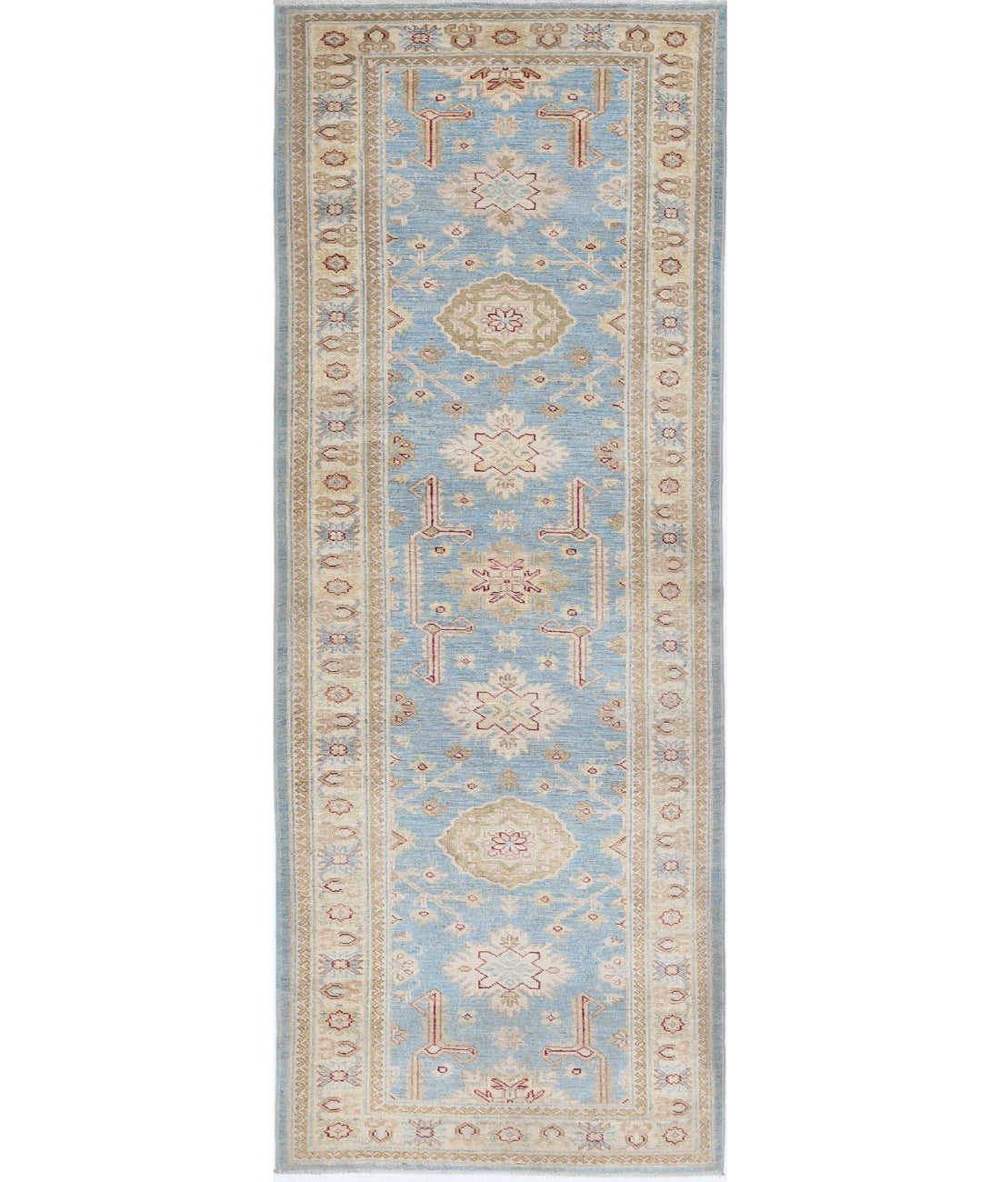 Ziegler 2'9'' X 7'7'' Hand-Knotted Wool Rug 2'9'' x 7'7'' (83 X 228) / Blue / Ivory