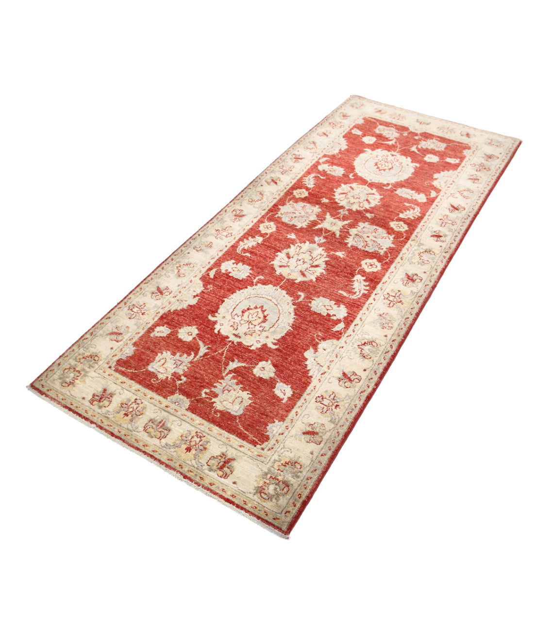 Ziegler 2'9'' X 6'6'' Hand-Knotted Wool Rug 2'9'' x 6'6'' (83 X 195) / Red / Ivory