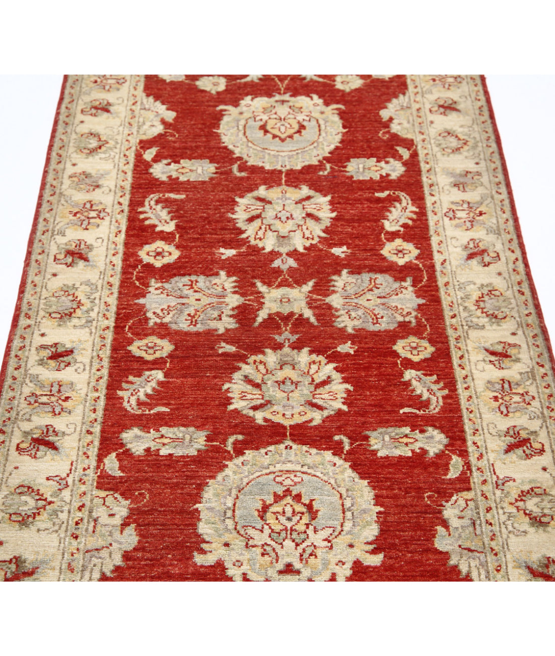Ziegler 2'9'' X 6'6'' Hand-Knotted Wool Rug 2'9'' x 6'6'' (83 X 195) / Red / Ivory