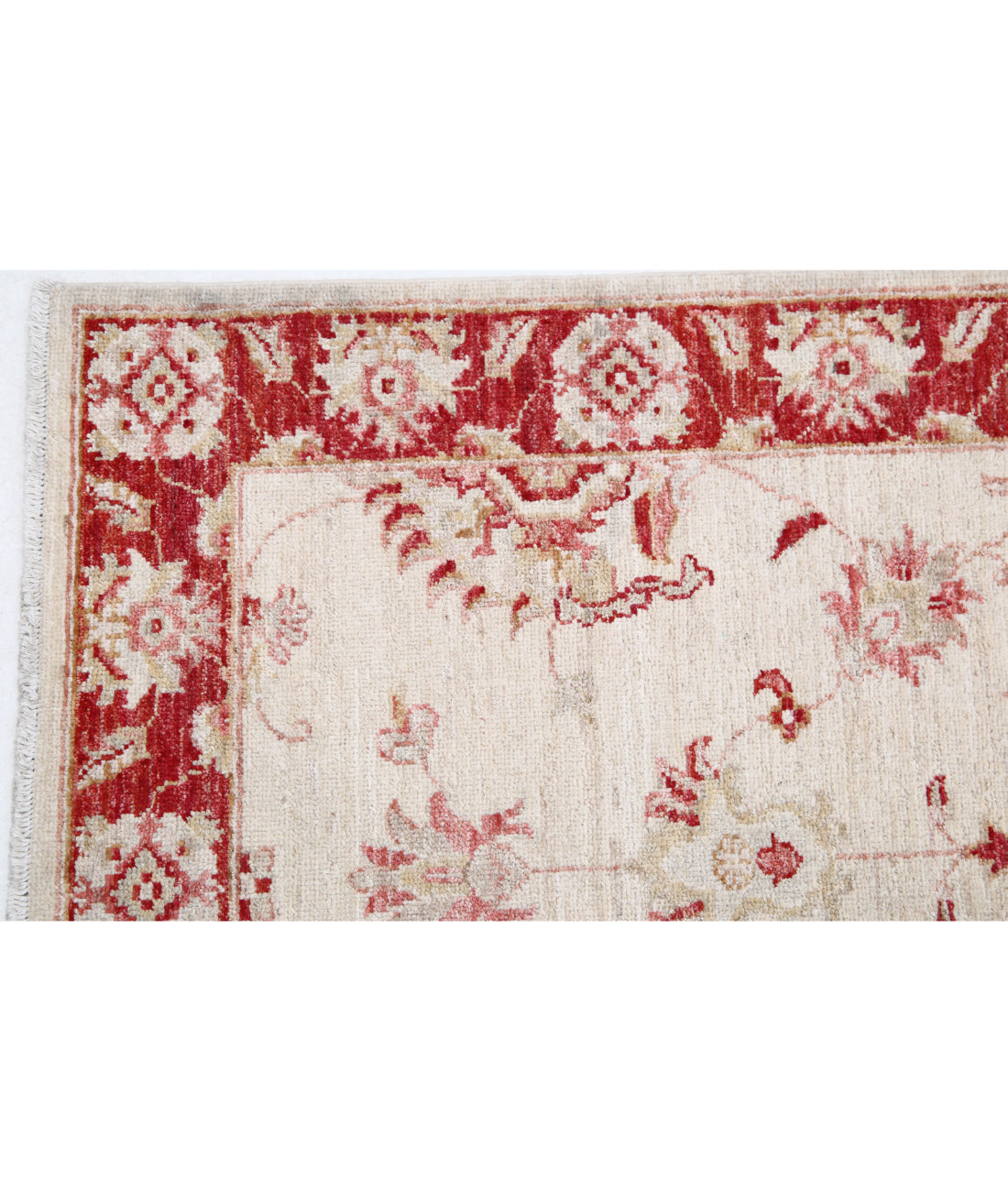 Ziegler 2'7'' X 8'2'' Hand-Knotted Wool Rug 2'7'' x 8'2'' (78 X 245) / Ivory / Red