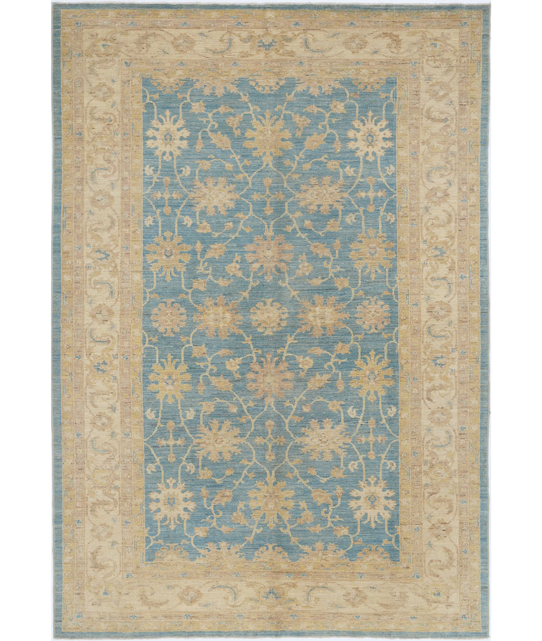 Ziegler 6'8'' X 9'8'' Hand-Knotted Wool Rug 6'8'' x 9'8'' (200 X 290) / Blue / Ivory