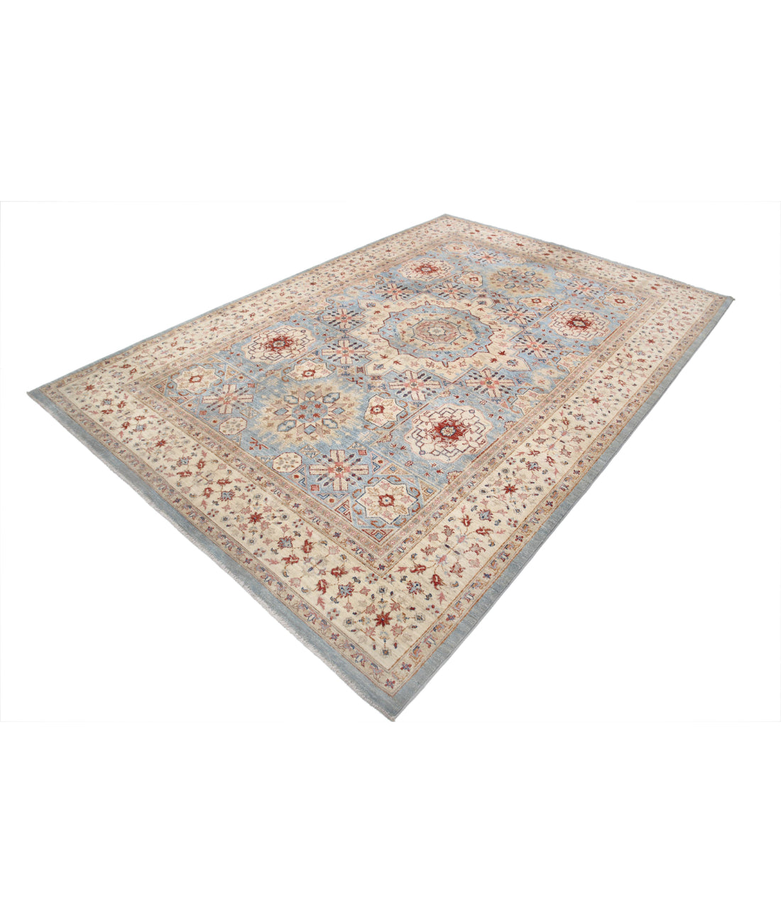 Ziegler 7'1'' X 10'2'' Hand-Knotted Wool Rug 7'1'' x 10'2'' (213 X 305) / Blue / Ivory