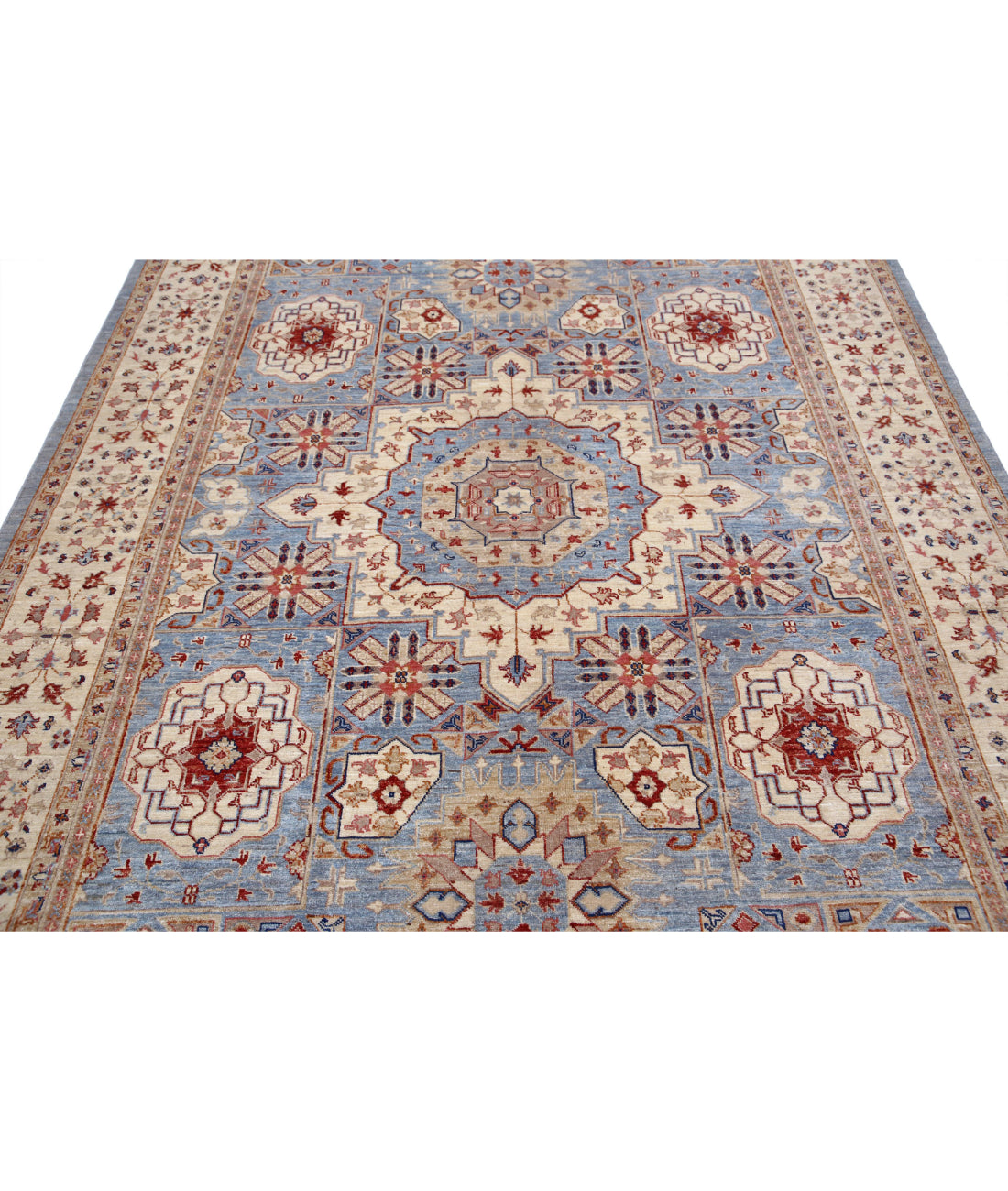 Ziegler 7'1'' X 10'2'' Hand-Knotted Wool Rug 7'1'' x 10'2'' (213 X 305) / Blue / Ivory