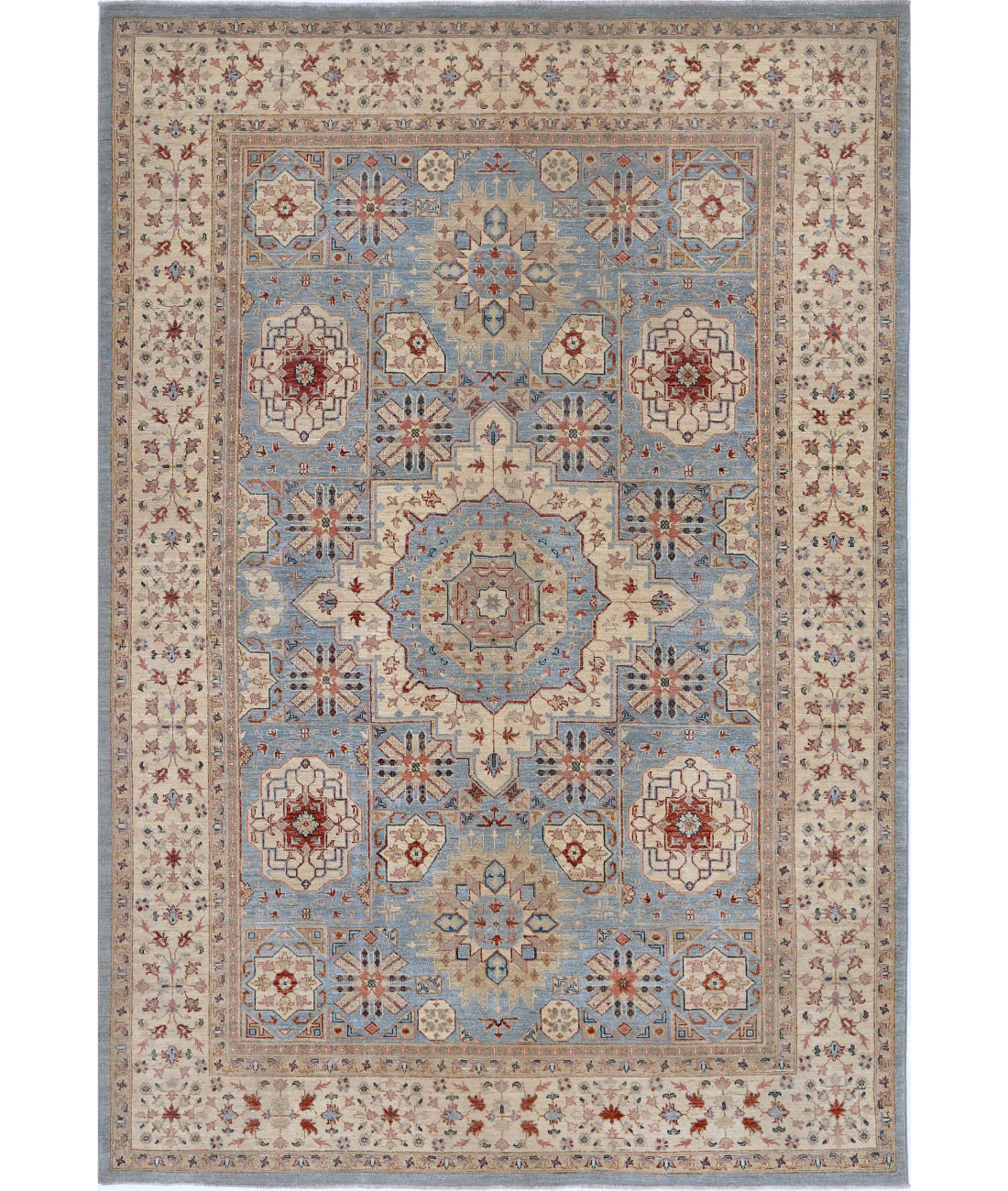 Ziegler 7'1'' X 10'2'' Hand-Knotted Wool Rug 7'1'' x 10'2'' (213 X 305) / Blue / Ivory