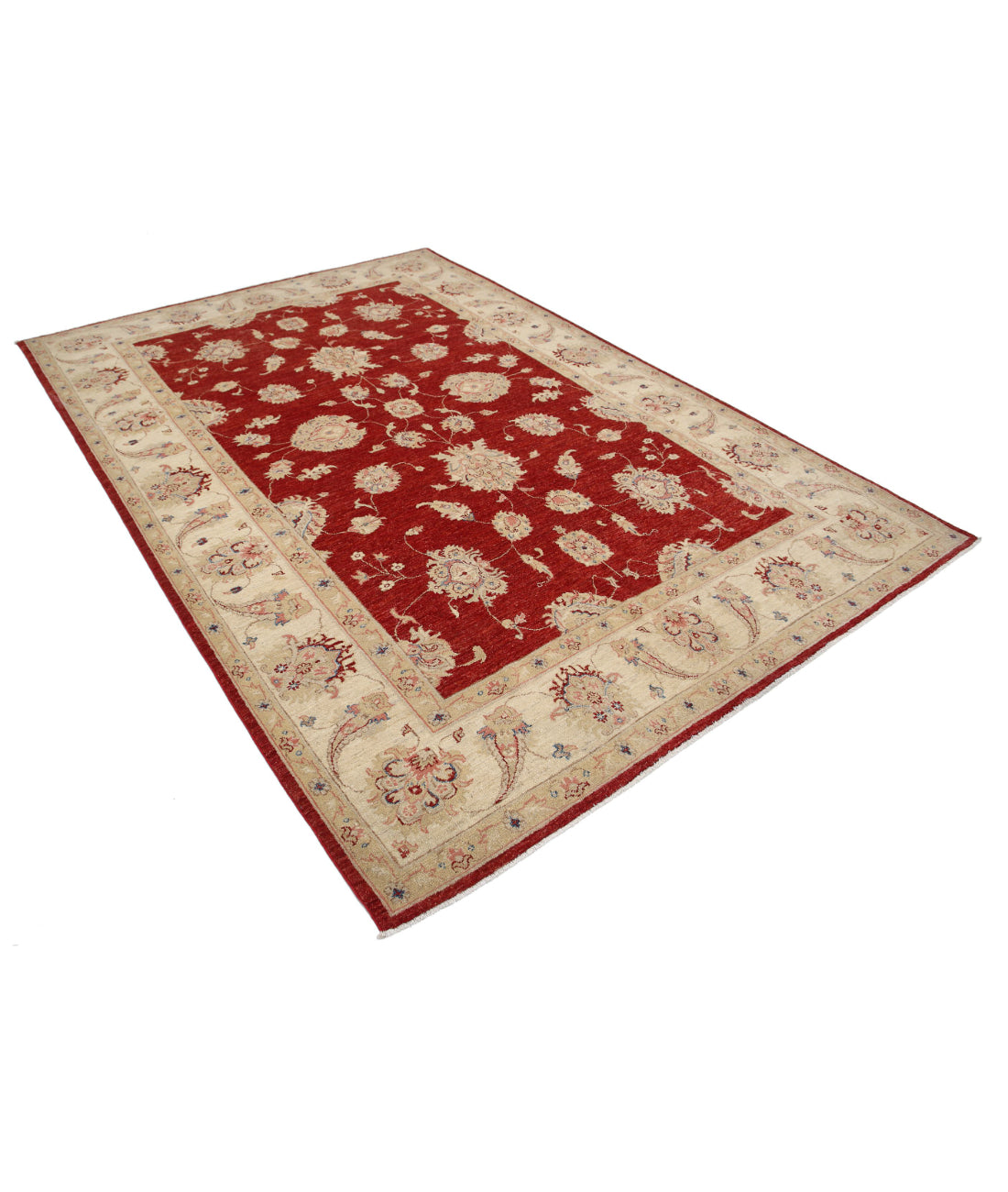 Ziegler 6'7'' X 9'4'' Hand-Knotted Wool Rug 6'7'' x 9'4'' (198 X 280) / Red / Ivory