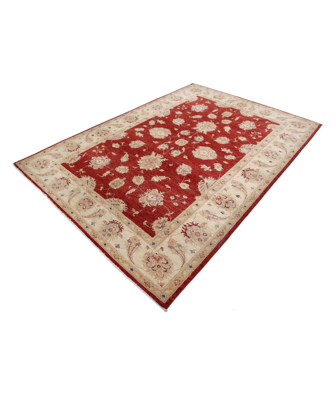 Ziegler 6'7'' X 9'4'' Hand-Knotted Wool Rug 6'7'' x 9'4'' (198 X 280) / Red / Ivory