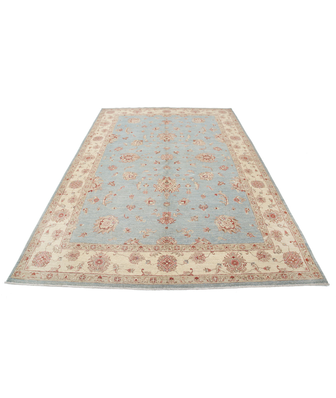 Ziegler 6'9'' X 9'8'' Hand-Knotted Wool Rug 6'9'' x 9'8'' (203 X 290) / Blue / Ivory