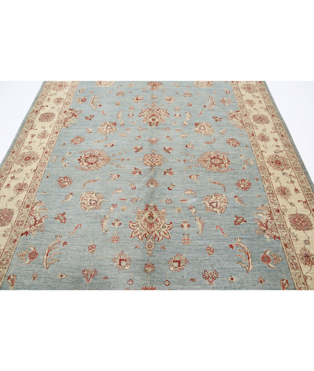 Ziegler 6'9'' X 9'8'' Hand-Knotted Wool Rug 6'9'' x 9'8'' (203 X 290) / Blue / Ivory