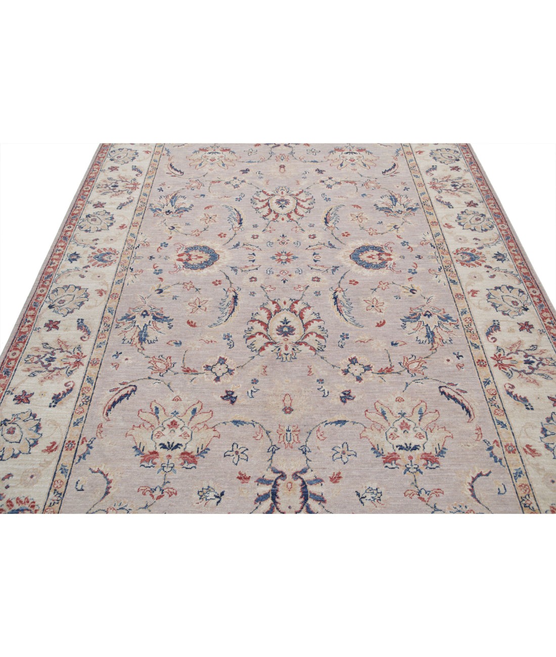 Ziegler 6'6'' X 9'4'' Hand-Knotted Wool Rug 6'6'' x 9'4'' (195 X 280) / Grey / Ivory