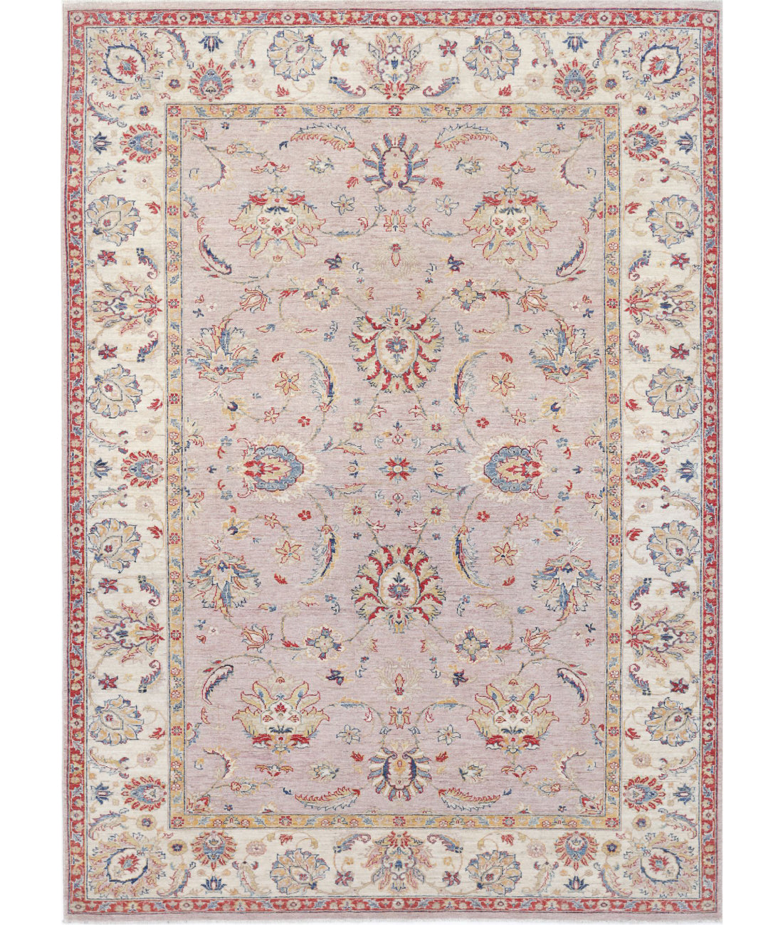 Ziegler 6'7'' X 9'6'' Hand-Knotted Wool Rug 6'7'' x 9'6'' (198 X 285) / Grey / Ivory