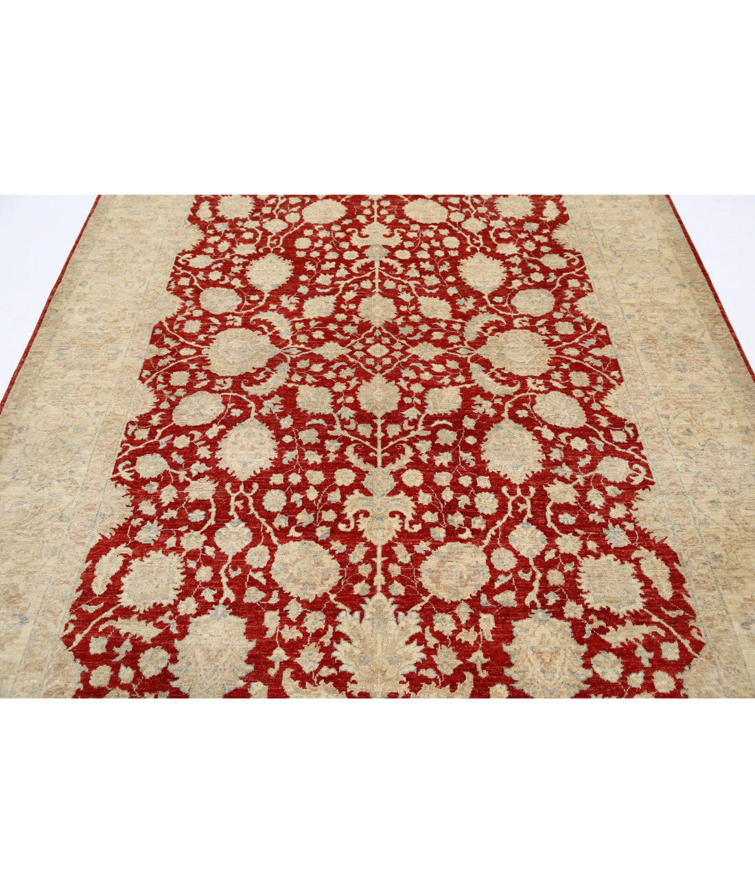 Ziegler 6'8'' X 9'7'' Hand-Knotted Wool Rug 6'8'' x 9'7'' (200 X 288) / Red / Ivory