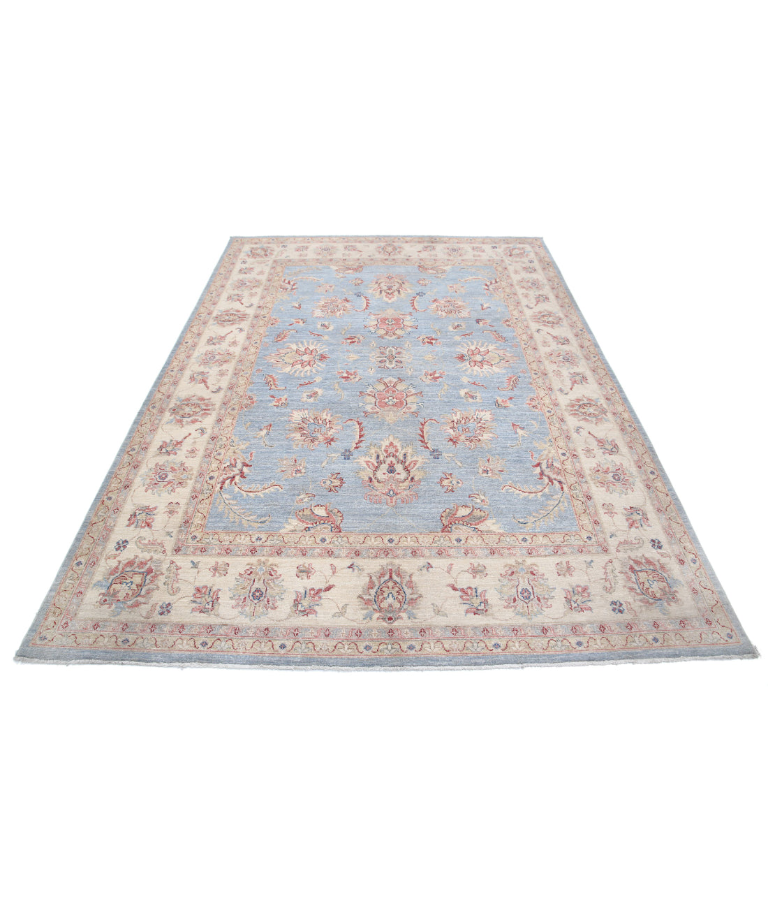 Ziegler 6'4'' X 8'5'' Hand-Knotted Wool Rug 6'4'' x 8'5'' (190 X 253) / Blue / Ivory