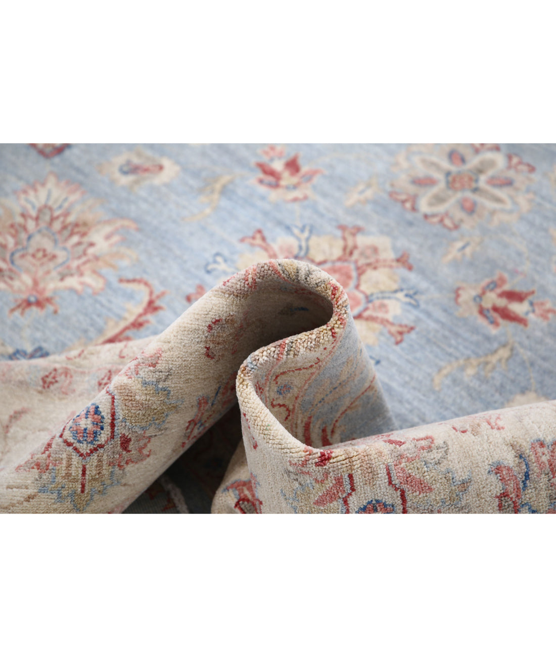 Ziegler 6'4'' X 8'5'' Hand-Knotted Wool Rug 6'4'' x 8'5'' (190 X 253) / Blue / Ivory