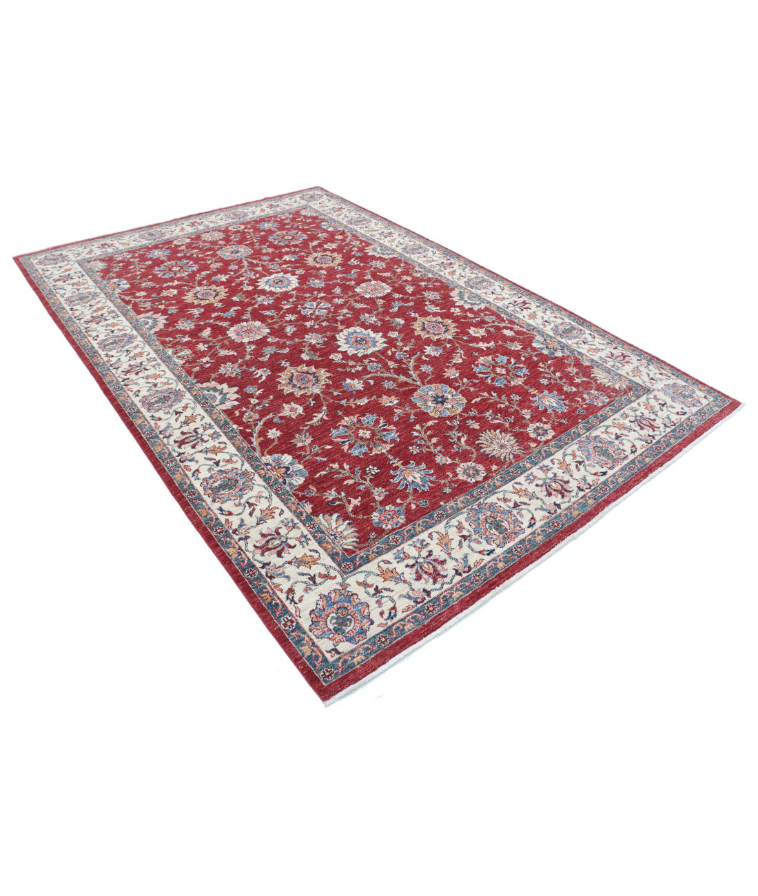 Ziegler 6'7'' X 9'8'' Hand-Knotted Wool Rug 6'7'' x 9'8'' (198 X 290) / Red / Ivory