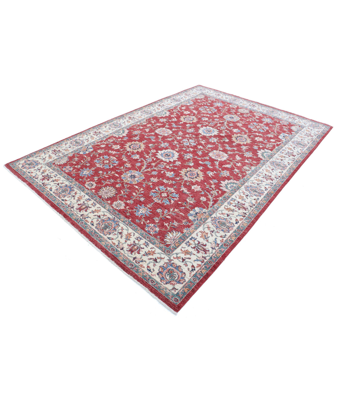 Ziegler 6'7'' X 9'8'' Hand-Knotted Wool Rug 6'7'' x 9'8'' (198 X 290) / Red / Ivory