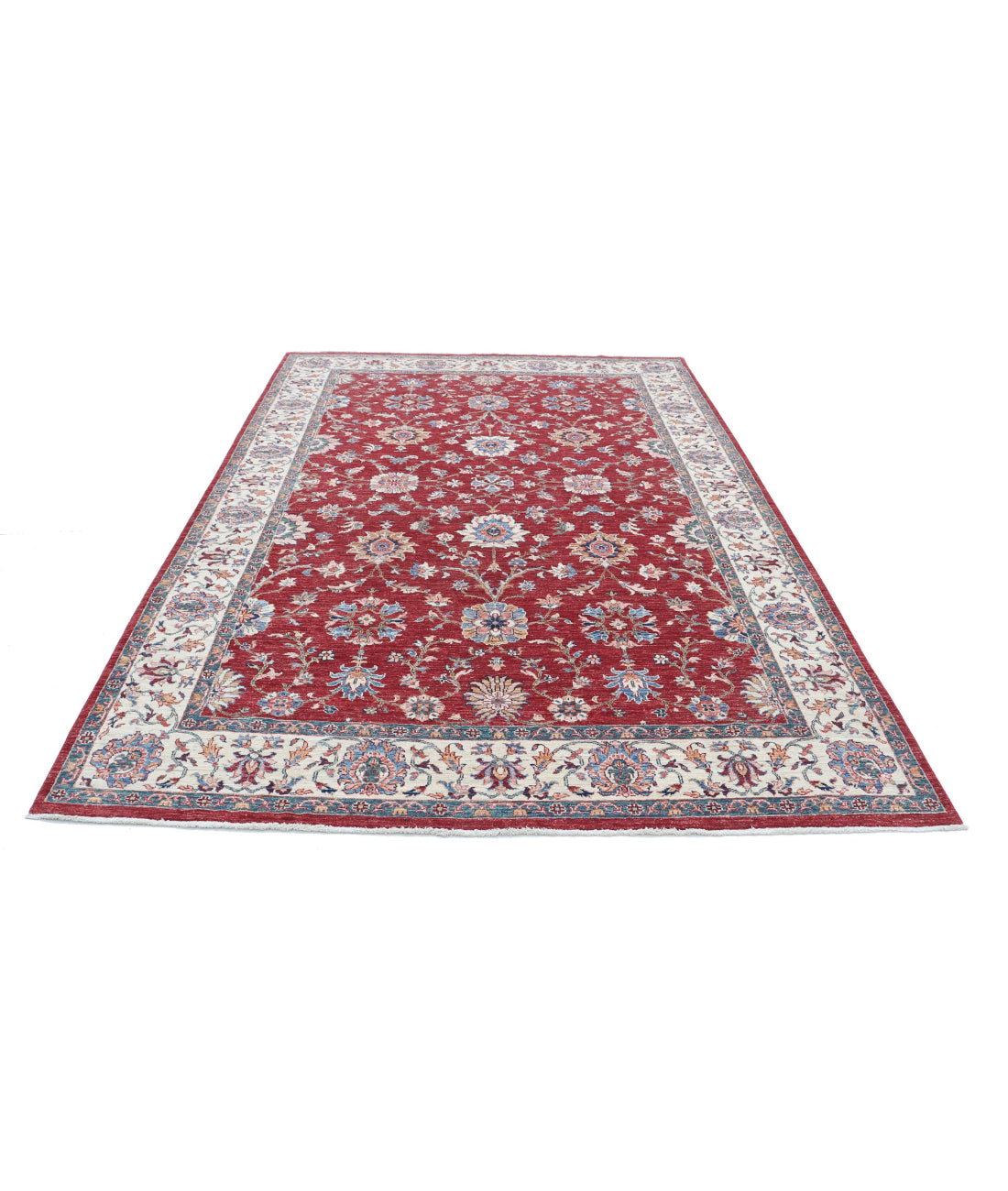 Ziegler 6'7'' X 9'8'' Hand-Knotted Wool Rug 6'7'' x 9'8'' (198 X 290) / Red / Ivory