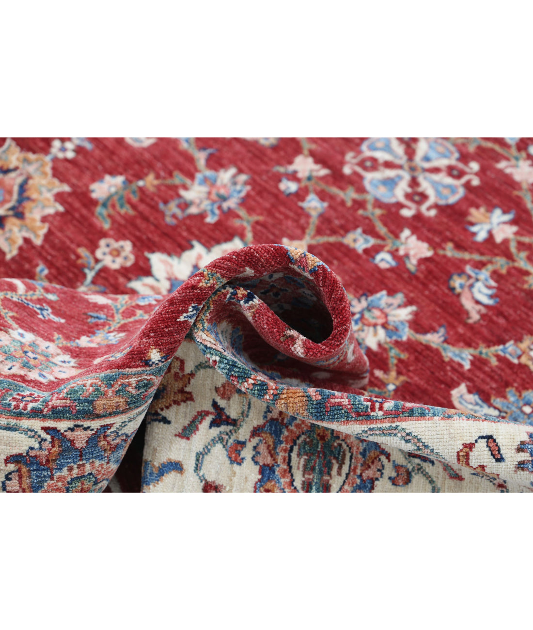 Ziegler 6'7'' X 9'8'' Hand-Knotted Wool Rug 6'7'' x 9'8'' (198 X 290) / Red / Ivory