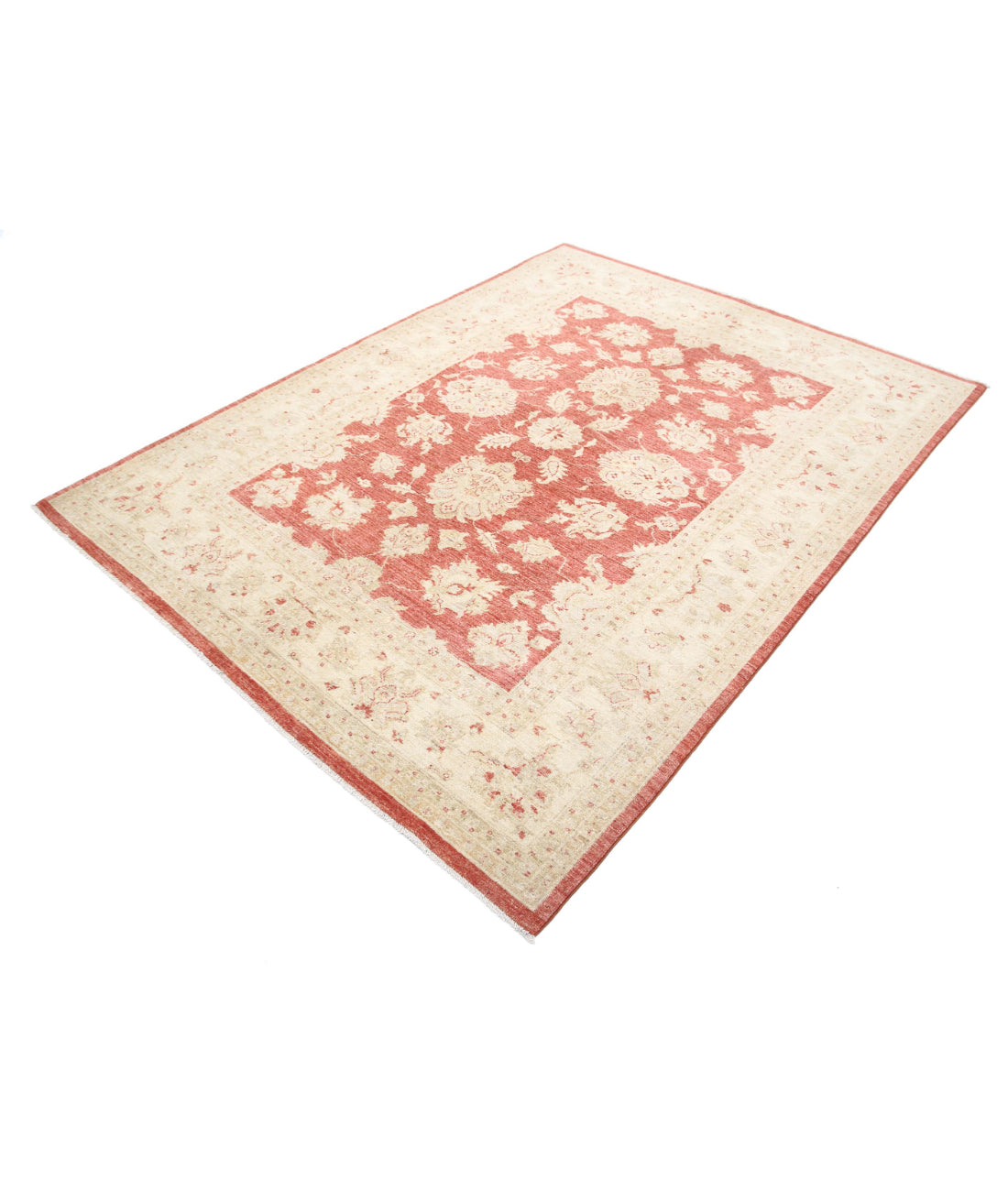 Ziegler 5'7'' X 7'5'' Hand-Knotted Wool Rug 5'7'' x 7'5'' (168 X 223) / Red / Ivory