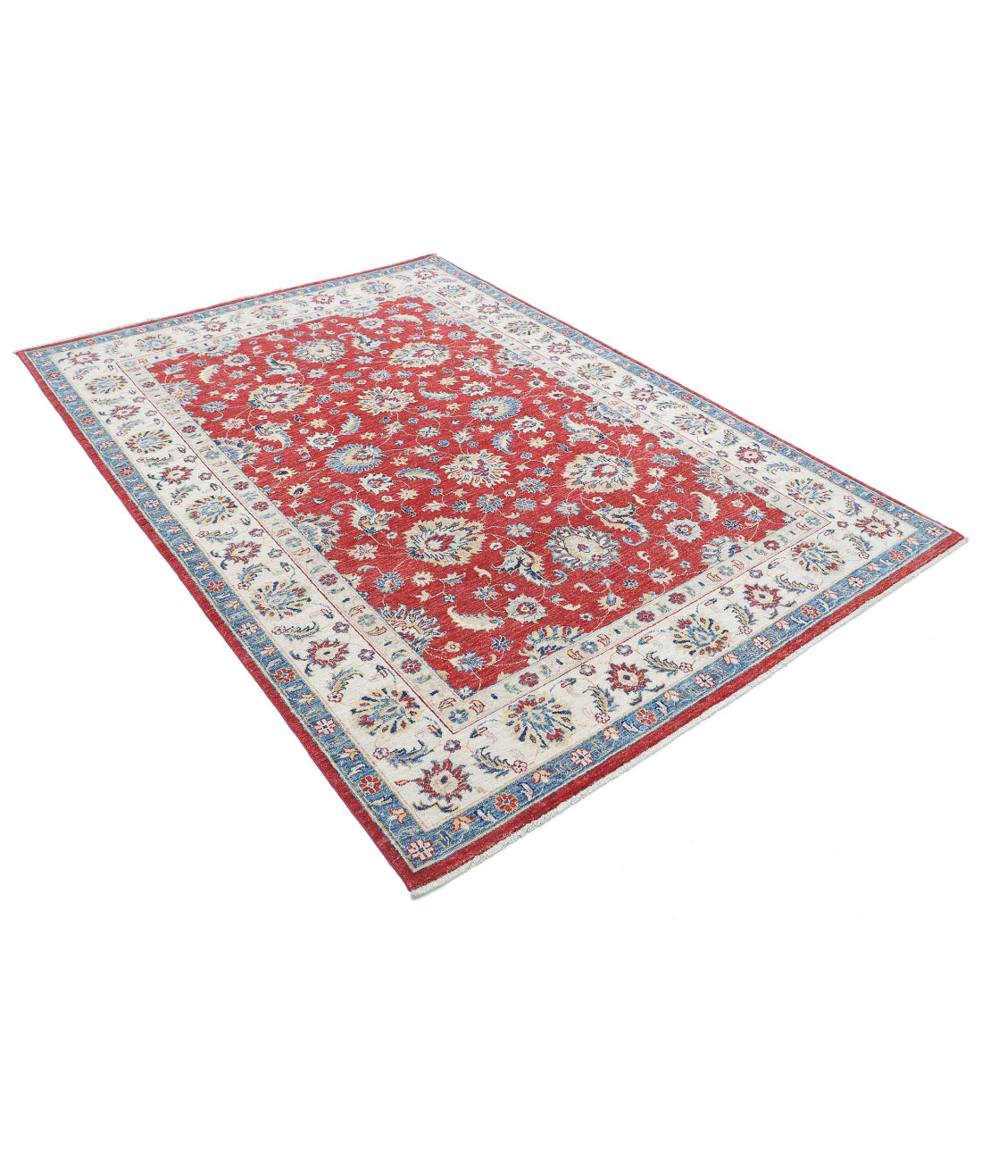 Ziegler 5'7'' X 7'9'' Hand-Knotted Wool Rug 5'7'' x 7'9'' (168 X 233) / Red / Ivory
