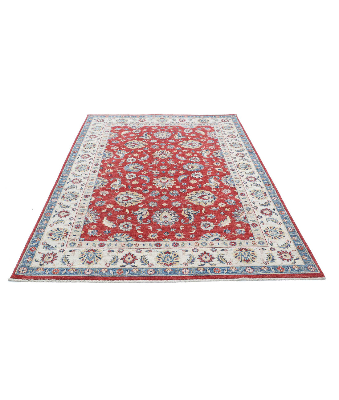 Ziegler 5'7'' X 7'9'' Hand-Knotted Wool Rug 5'7'' x 7'9'' (168 X 233) / Red / Ivory