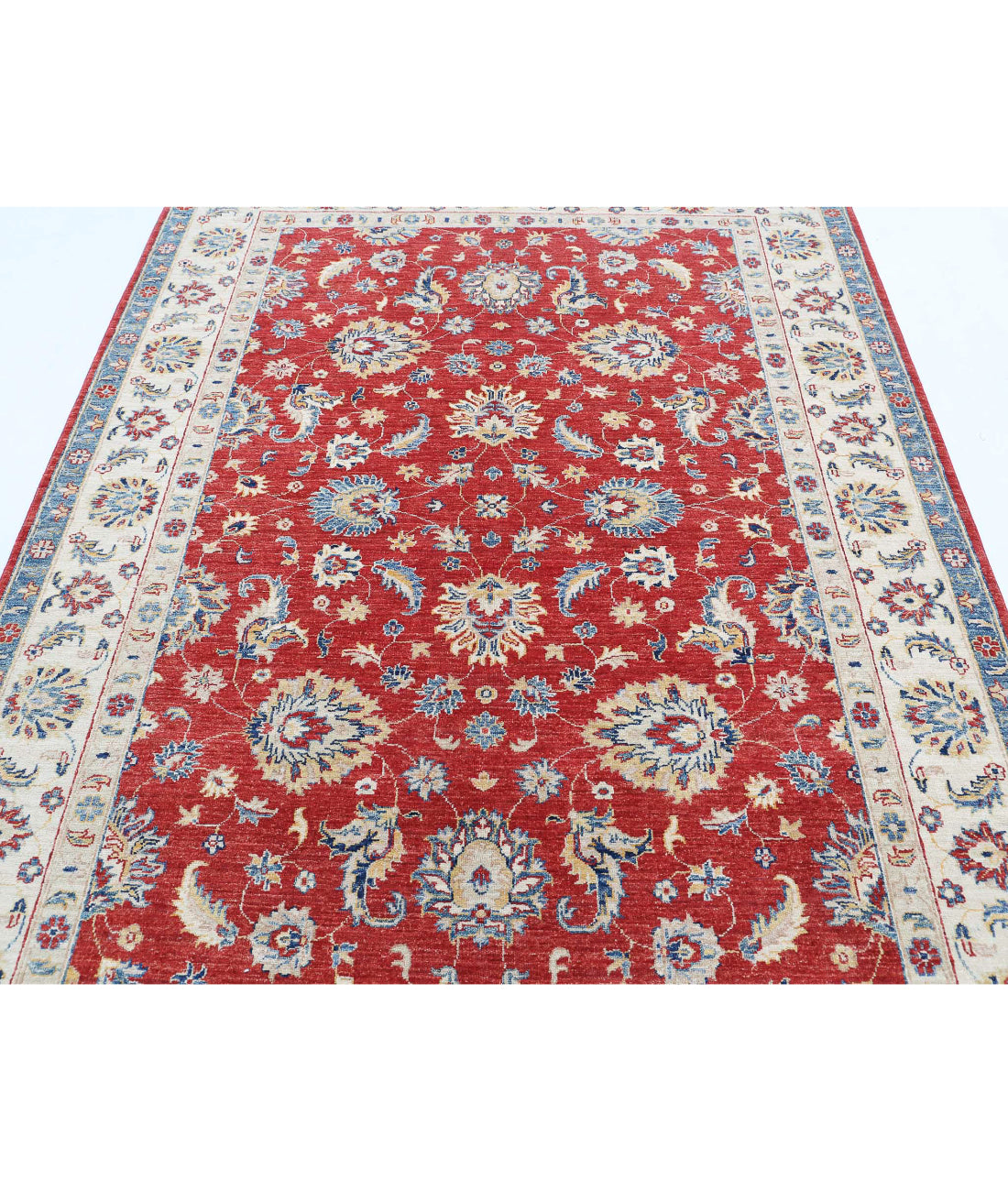 Ziegler 5'7'' X 7'9'' Hand-Knotted Wool Rug 5'7'' x 7'9'' (168 X 233) / Red / Ivory