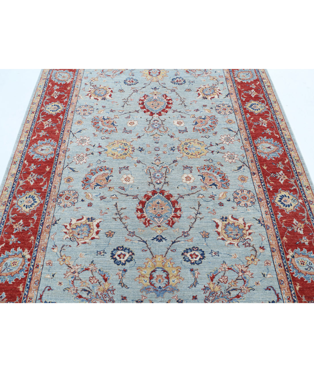 Ziegler 5'6'' X 7'9'' Hand-Knotted Wool Rug 5'6'' x 7'9'' (165 X 233) / Blue / Red