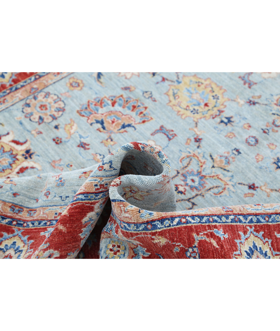 Ziegler 5'6'' X 7'9'' Hand-Knotted Wool Rug 5'6'' x 7'9'' (165 X 233) / Blue / Red