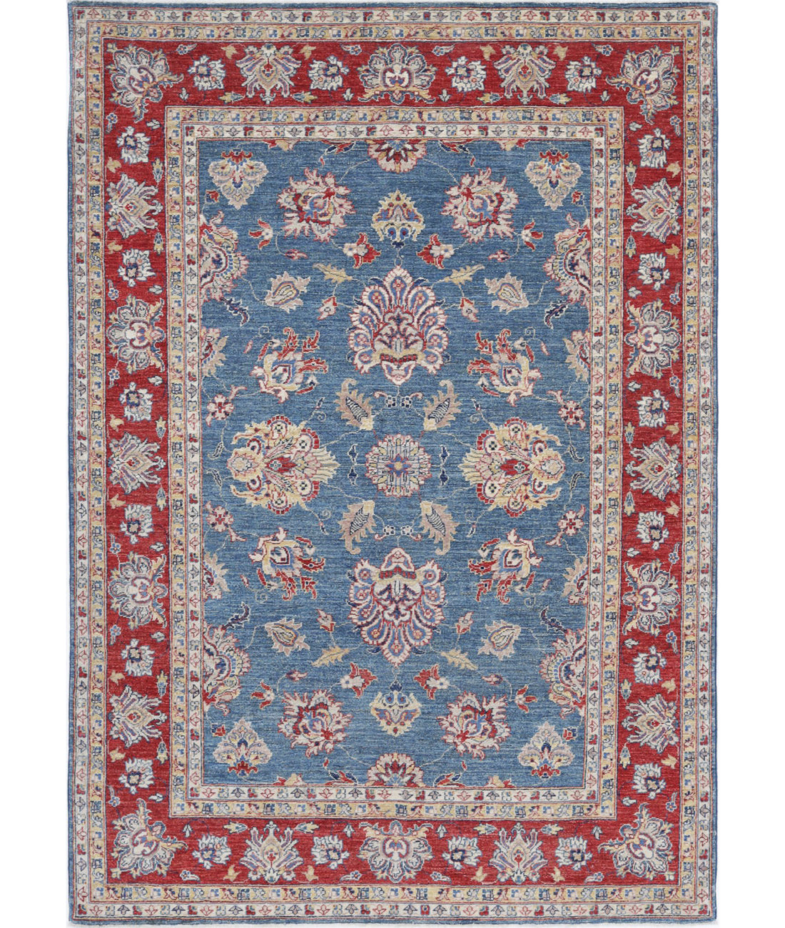 Ziegler 5'4'' X 7'9'' Hand-Knotted Wool Rug 5'4'' x 7'9'' (160 X 233) / Blue / Red