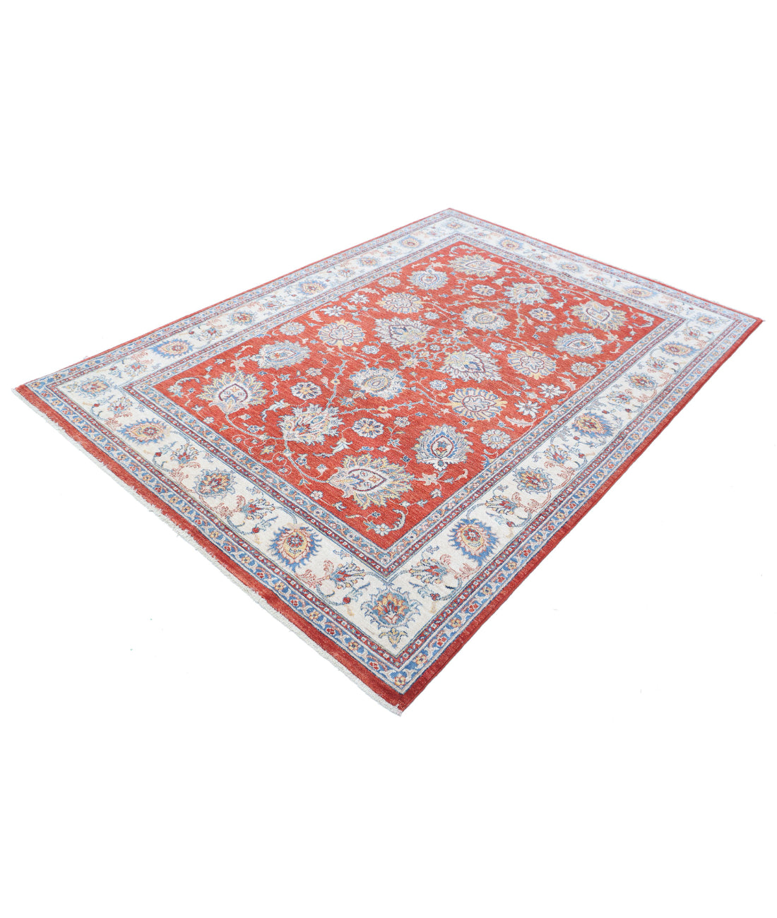 Ziegler 5'7'' X 7'9'' Hand-Knotted Wool Rug 5'7'' x 7'9'' (168 X 233) / Red / Ivory
