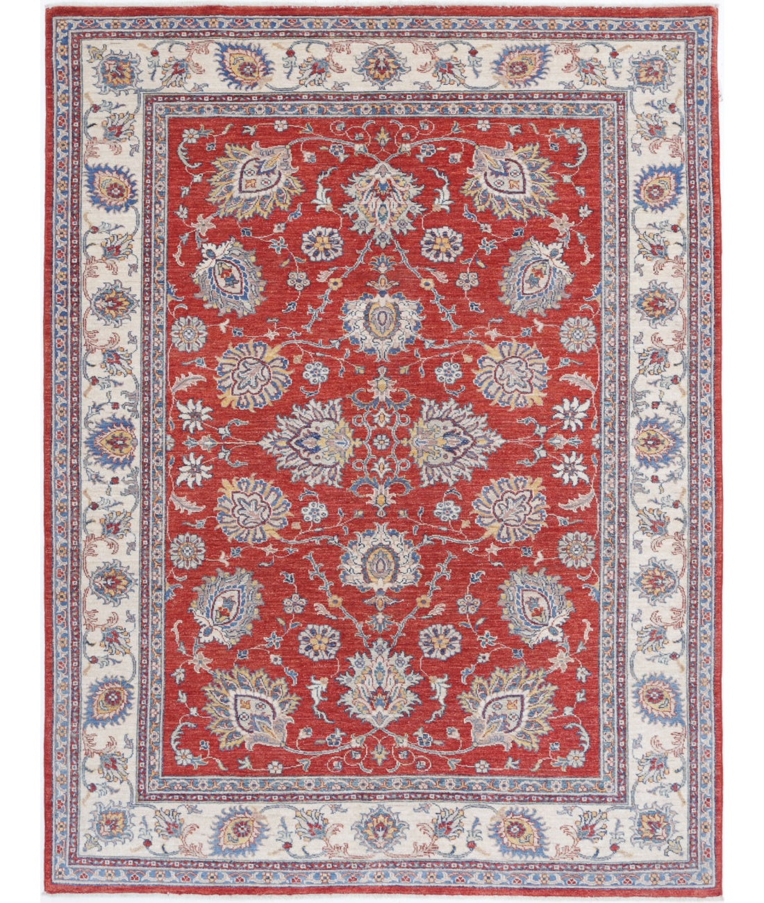 Ziegler 5'7'' X 7'9'' Hand-Knotted Wool Rug 5'7'' x 7'9'' (168 X 233) / Red / Ivory