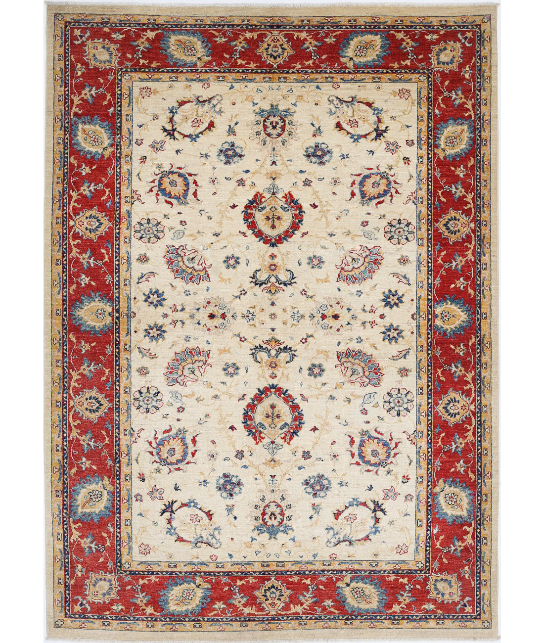 Ziegler 5'8'' X 8'0'' Hand-Knotted Wool Rug 5'8'' x 8'0'' (170 X 240) / Ivory / Red