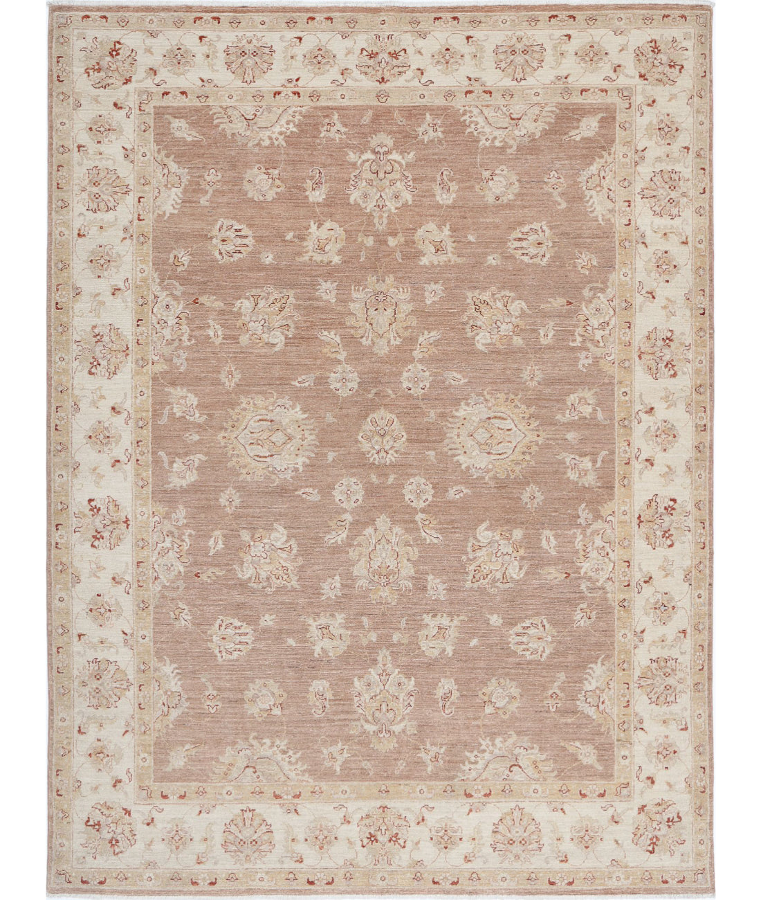 Ziegler 6'3'' X 8'3'' Hand-Knotted Wool Rug 6'3'' x 8'3'' (188 X 248) / Brown / Ivory