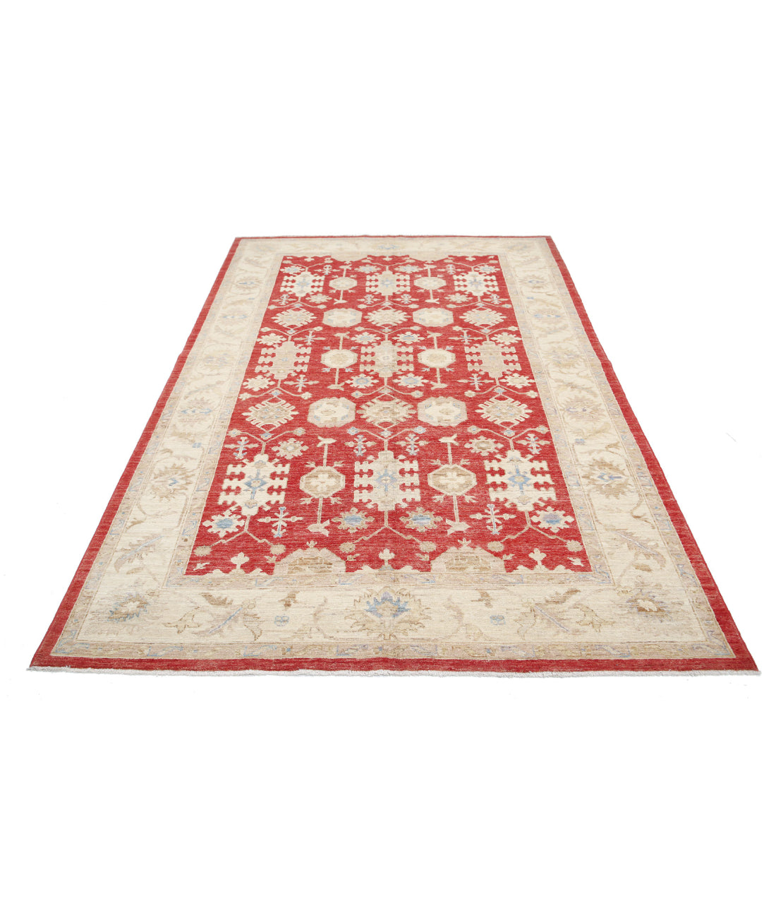 Ziegler 5'7'' X 8'5'' Hand-Knotted Wool Rug 5'7'' x 8'5'' (168 X 253) / Red / Ivory