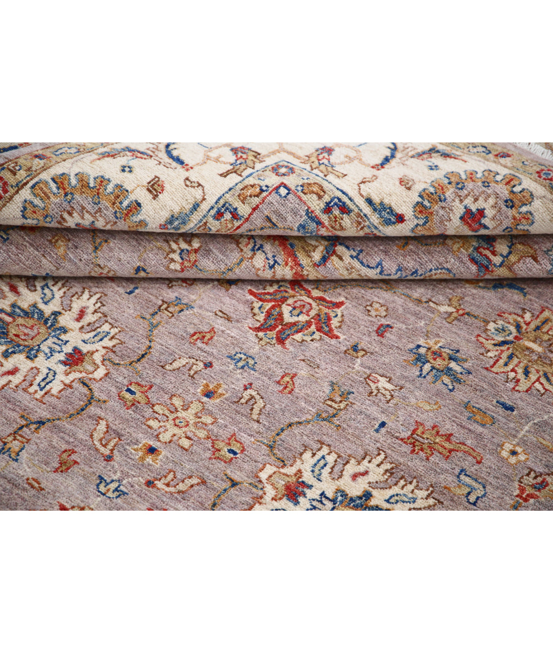 Ziegler 5'6'' X 7'6'' Hand-Knotted Wool Rug 5'6'' x 7'6'' (165 X 225) / Grey / Ivory